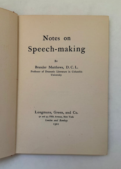 Notes on Speech-Making