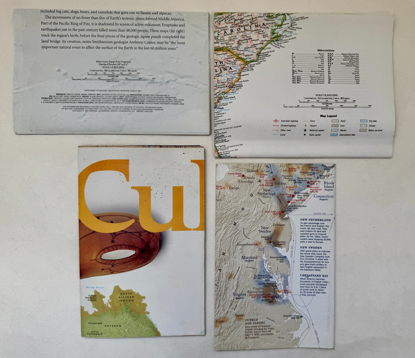[Set of 4 Maps] : North American Indian; United States; The Dividing Link; A World Transformed