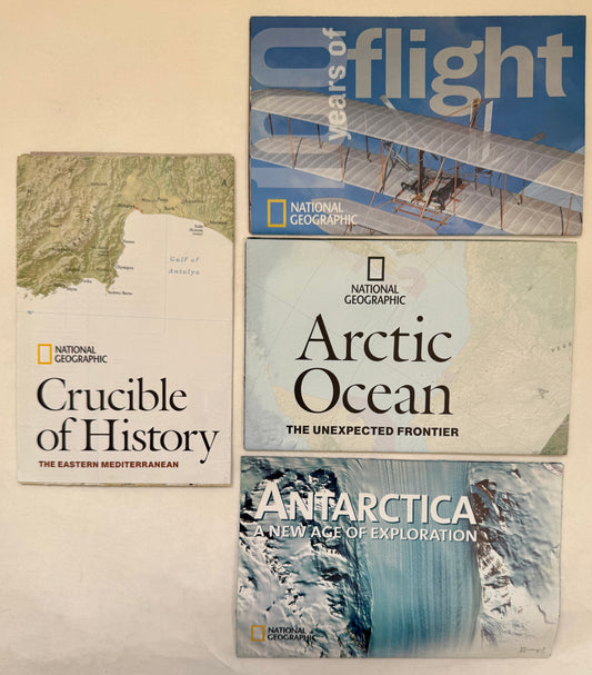 [Set of 4 Maps] : Antarctica, 100 Years of Flight, Crucible of History, Arctic Ocean