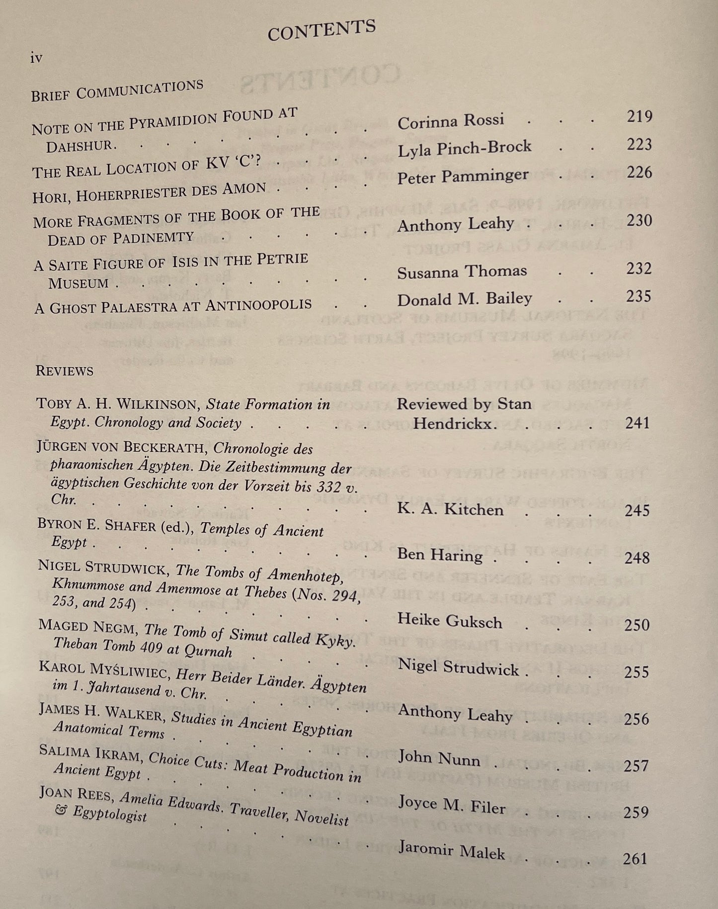 The Journal of Egyptian Archaeology; Volume 85; 1999