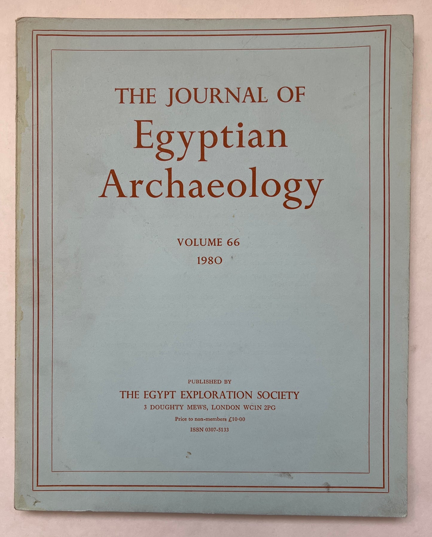 The Journal of Egyptian Archaeology; Volume 66; 1980