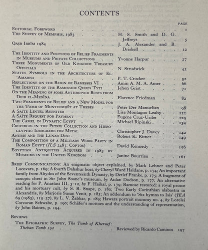 The Journal of Egyptian Archaeology; Vol 71; 1985