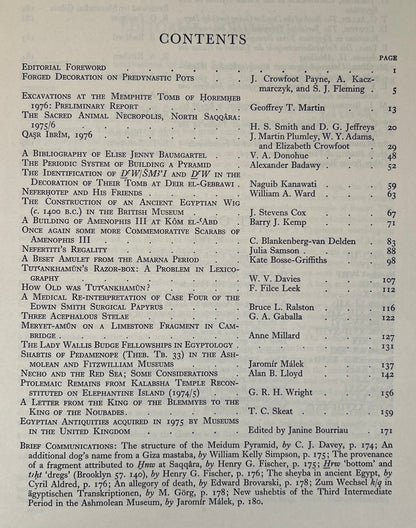 The Journal of Egyptian Archaeology; Vol 63; 1977
