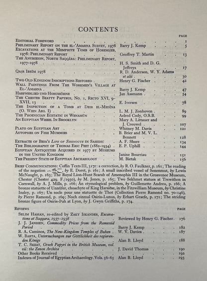 The Journal of Egyptian Archaeology; Vol 65; 1979