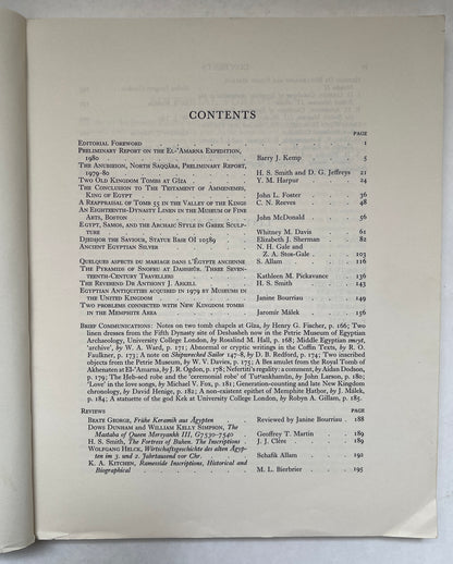 The Journal of Egyptian Archaeology; Vol 67; 1981