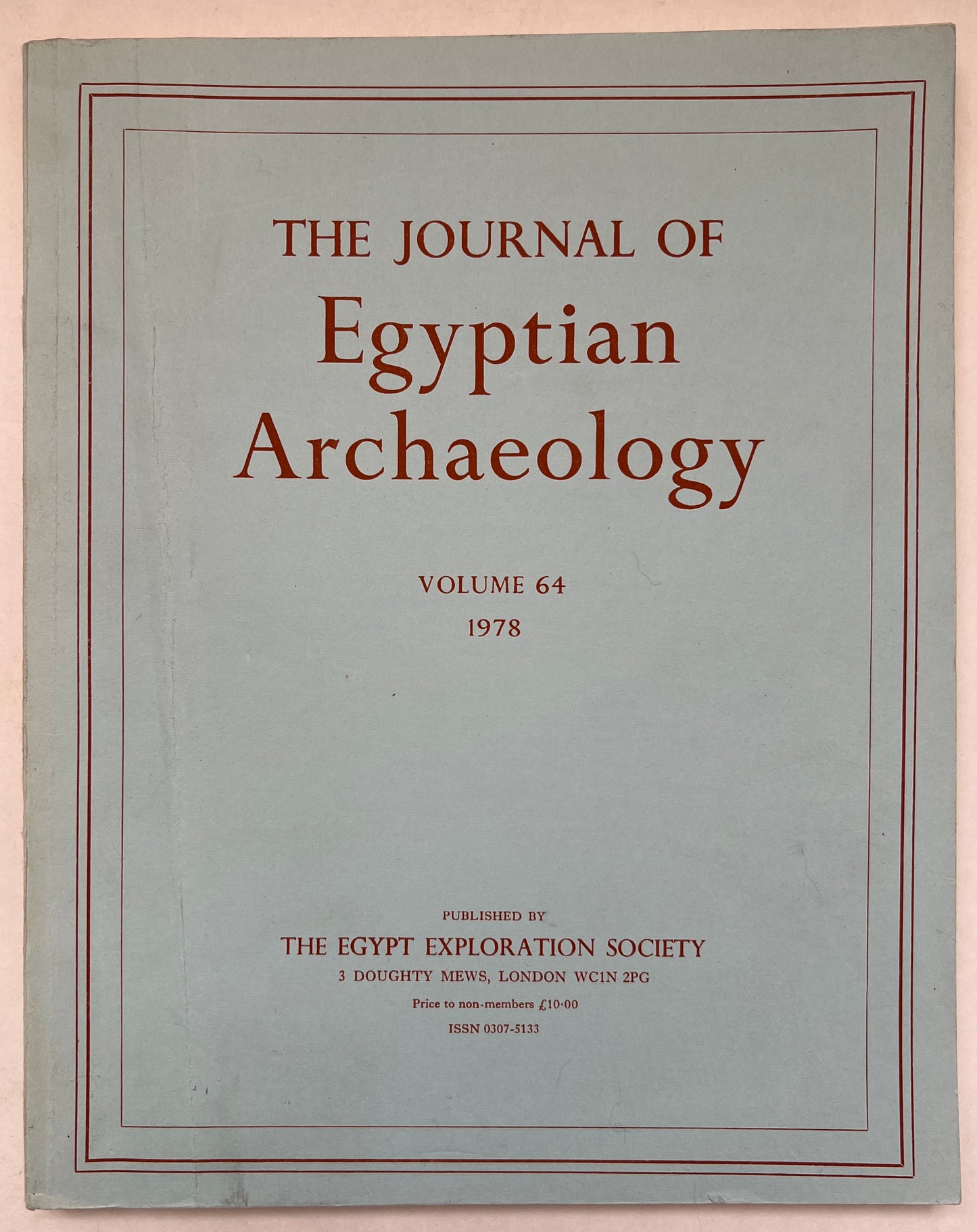 The Journal of Egyptian Archaeology; Vol 64; 1978