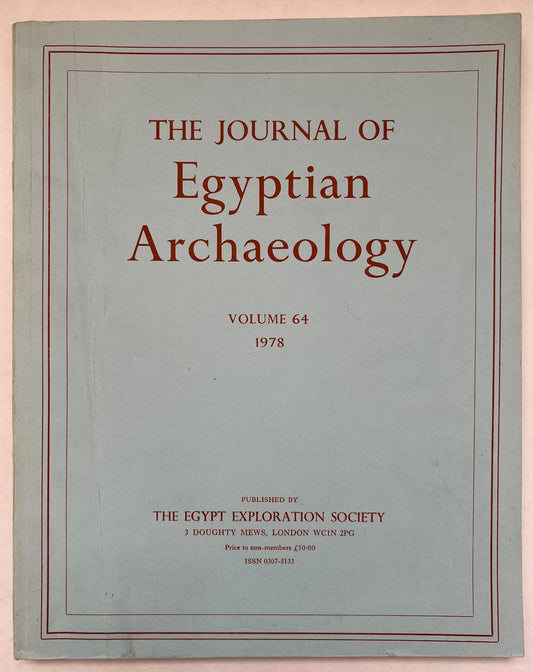 The Journal of Egyptian Archaeology; Vol 64; 1978