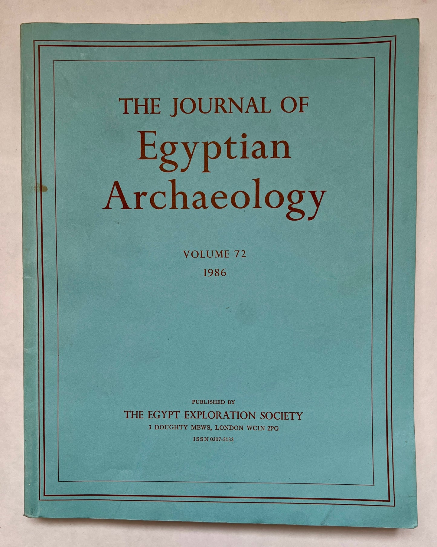The Journal of Egyptian Archaeology; Vol 72; 1986