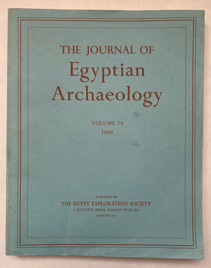 The Journal of Egyptian Archaeology; Vol 74; 1981