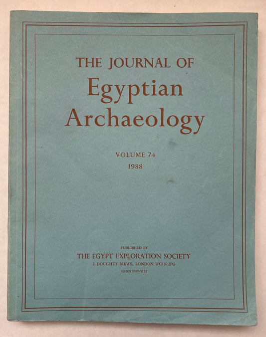 The Journal of Egyptian Archaeology; Vol 74; 1981