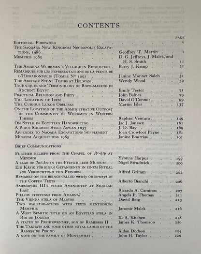 The Journal of Egyptian Archaeology; Vol 73; 1987