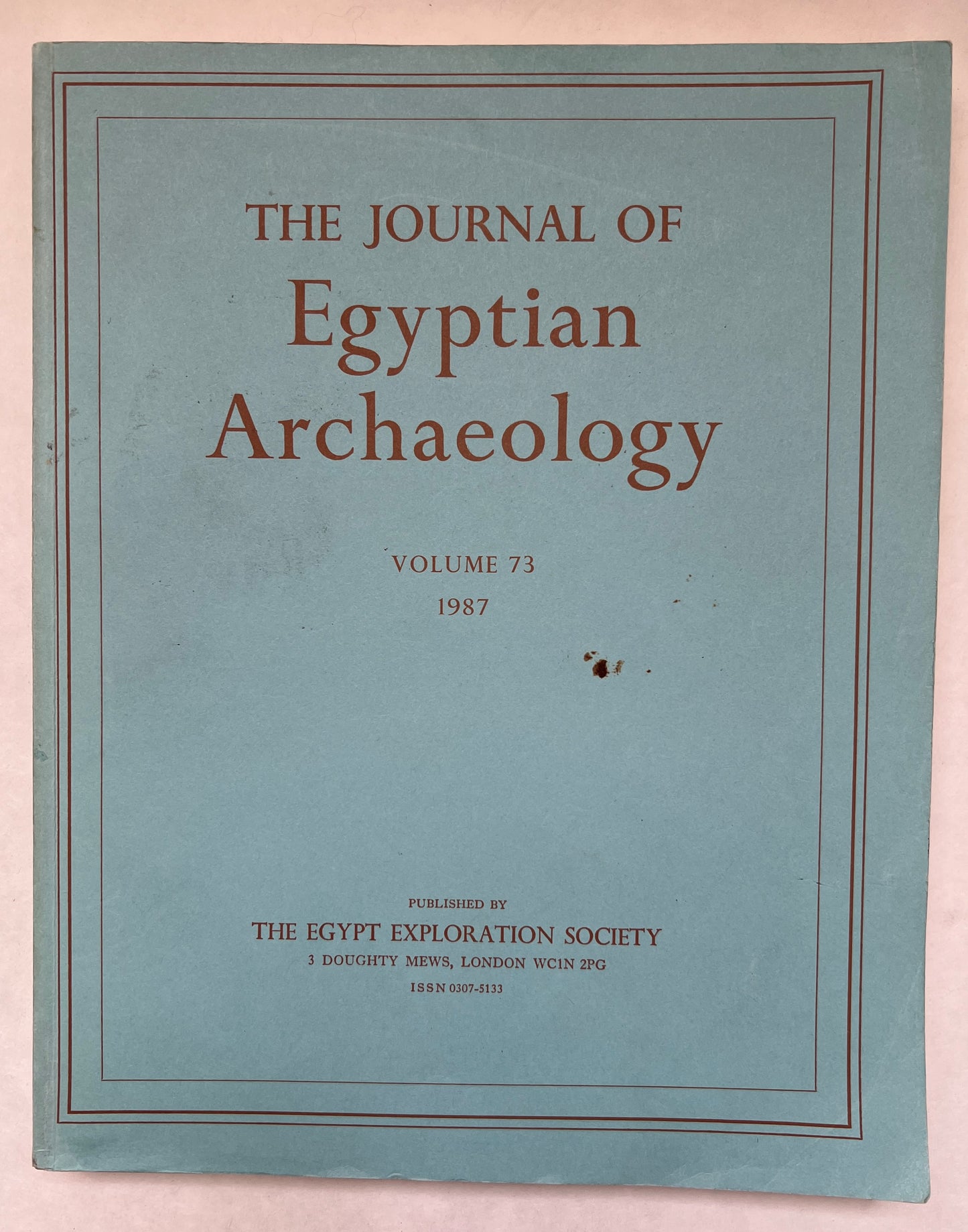 The Journal of Egyptian Archaeology; Vol 73; 1987