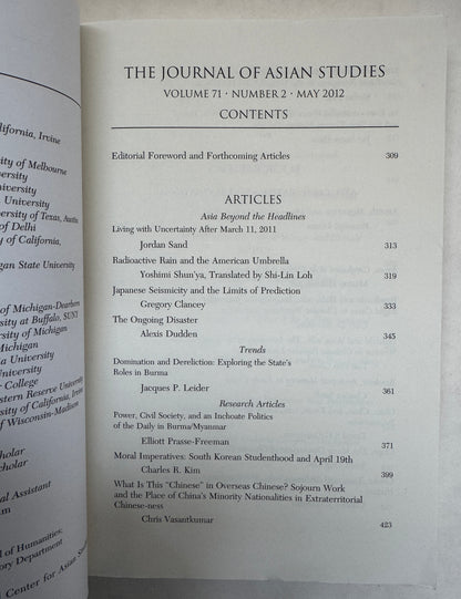 Journal of Asian Studies; Volume 71, Number 2