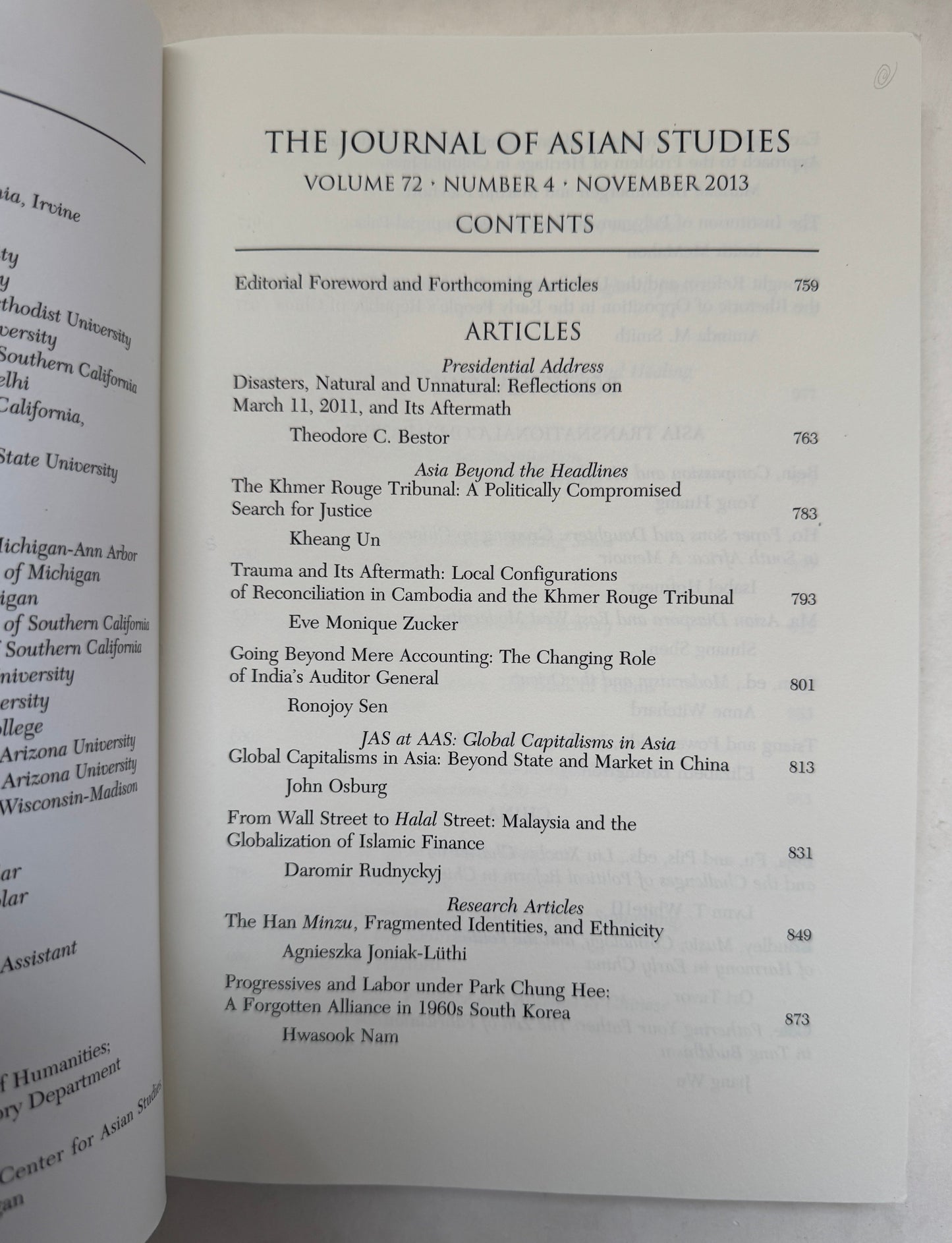 Journal of Asian Studies; Volume 72, Number 4