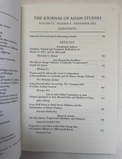 Journal of Asian Studies; Volume 72, Number 4