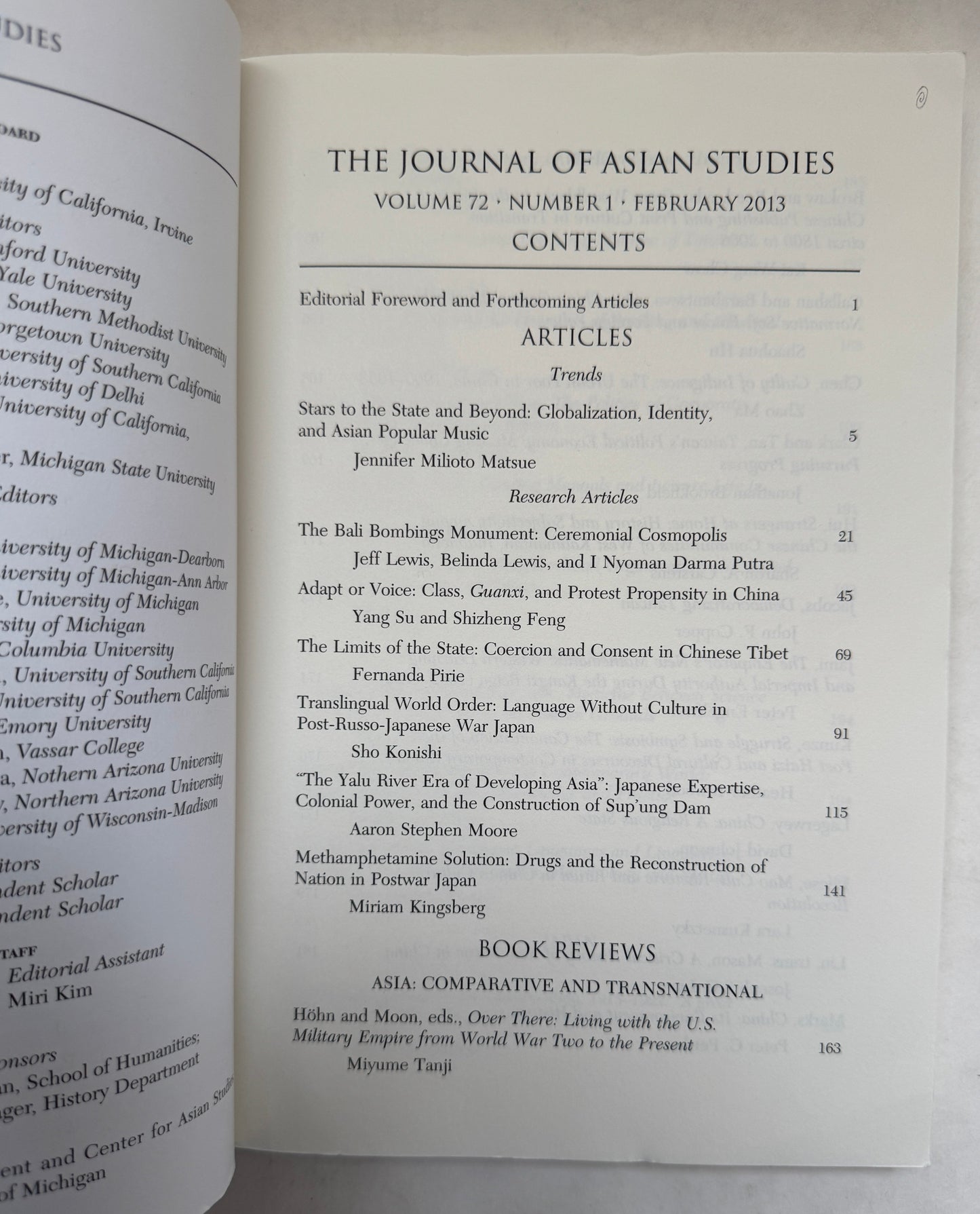 Journal of Asian Studies; Volume 72, Number 1