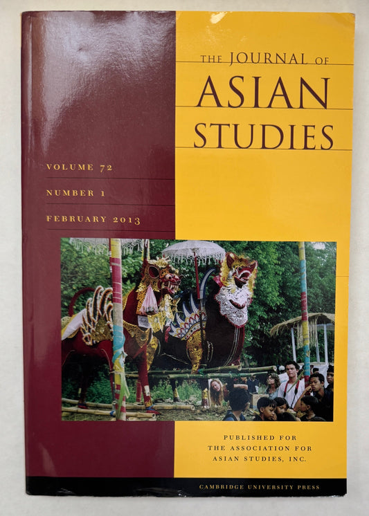 Journal of Asian Studies; Volume 72, Number 1
