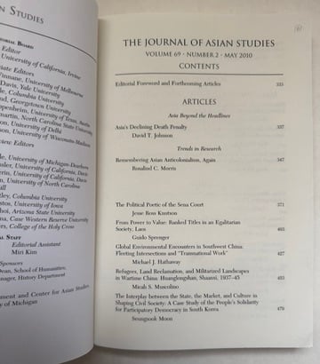 Journal of Asian Studies; Volume 69, Number 2