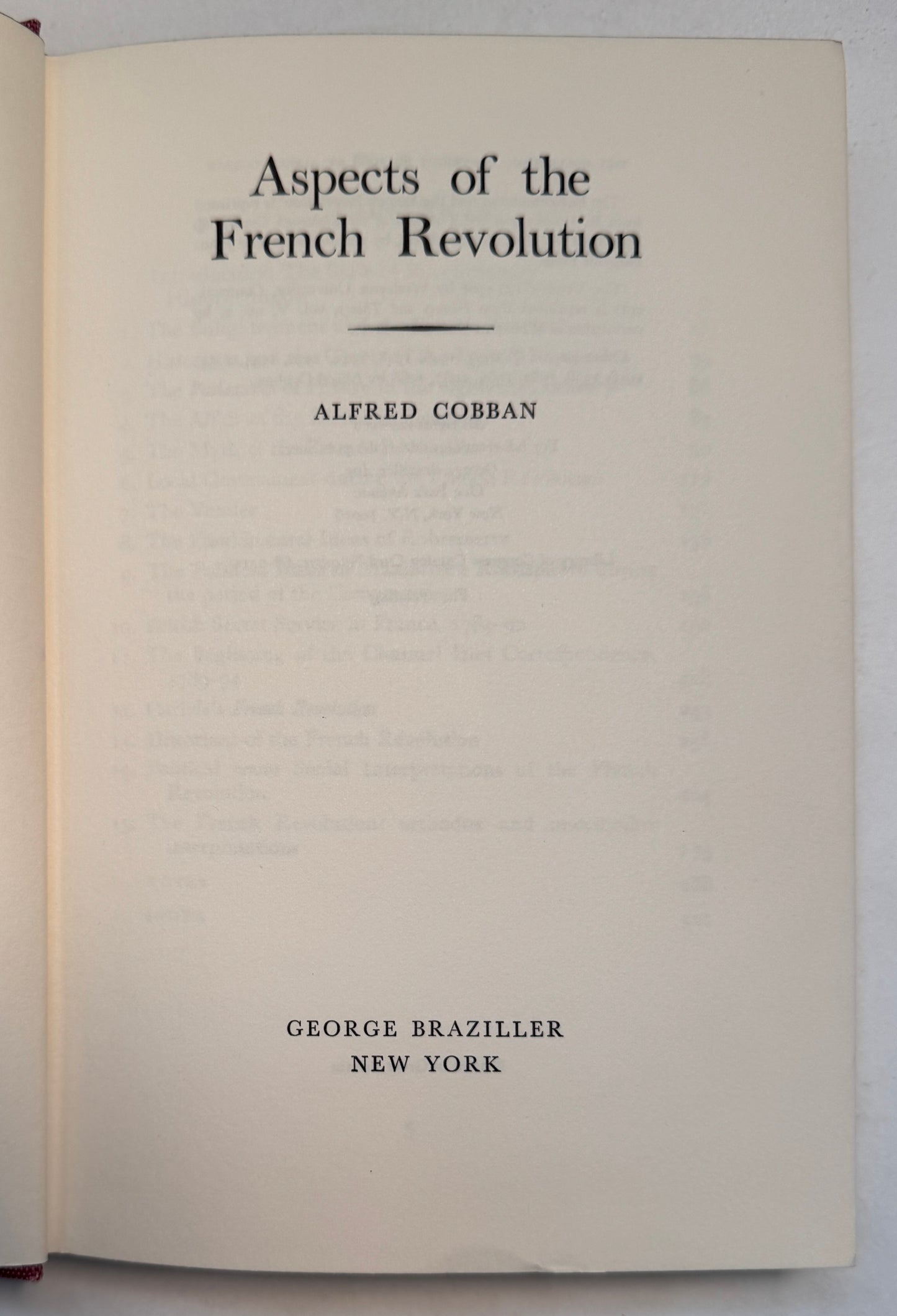 Aspects of the French Revolution