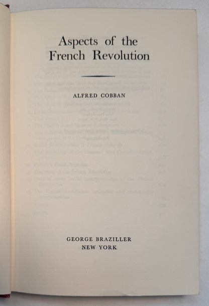 Aspects of the French Revolution