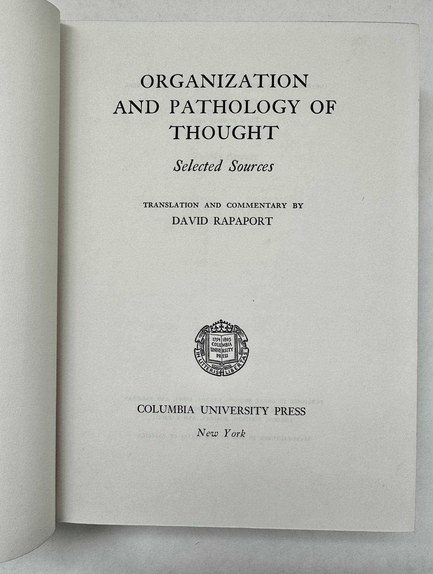 Organization and Pathology of Thought