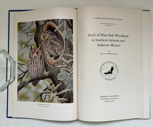 Birds of Pine-Oak Woodland in Southern Arizona and Adjacent Mexico