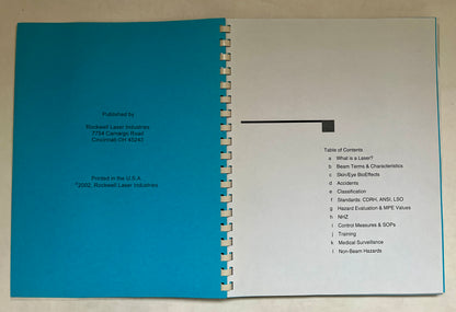 Laser Safety; Course Overheads