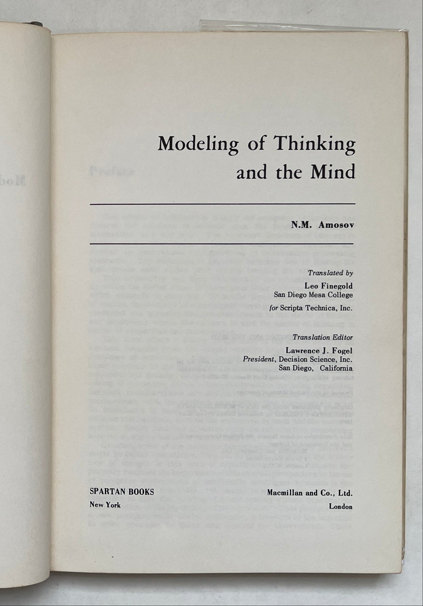 Modeling of Thinking and the Mind
