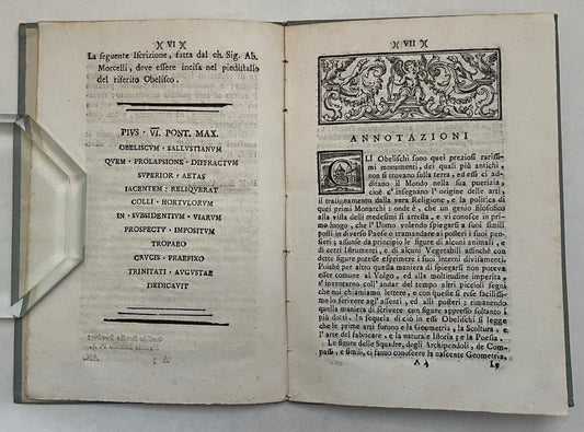 Annotazioni Storico-Critiche sull'Obelisco Salustiano Dedicate a Sua Eccellenza Il Signor Don Marco Antonio Cataneo