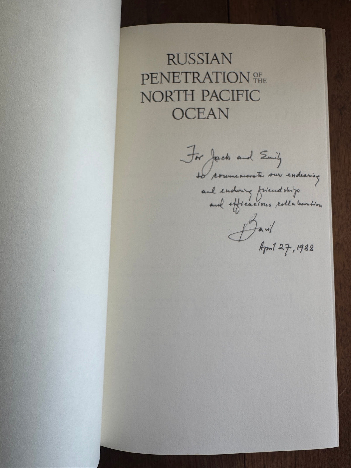 Russian Penetration of the North Pacific Ocean; Volume 2 [SIGNED]