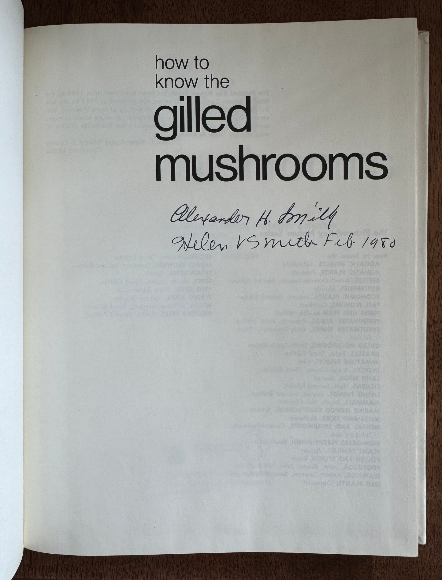 How to Know the Gilled Mushrooms [Signed]