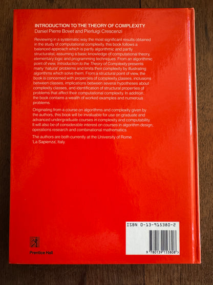 Introduction to the Theory of Complexity