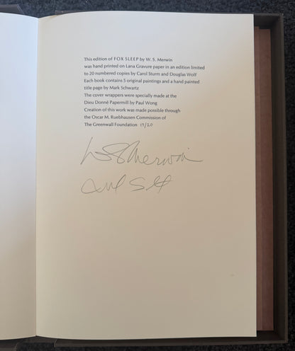 Fox Sleep [Inscribed & Signed]