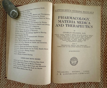 Pharmacology, Materia Medica and Therapeutics