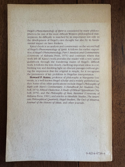 Hegel's Phenomenology, Part II: The Evolution of Ethical and Religious Consciousness to the Absolute Standpoint