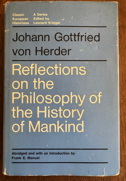 Reflections on the Philosophy of the History of Mankind