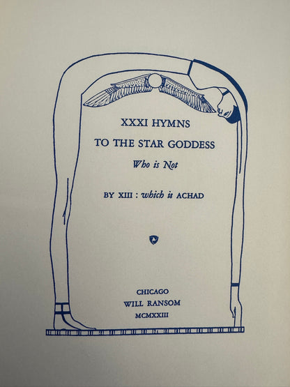 Xxxi Hymns to the Star Goddess Who Is Not