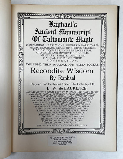 Raphael's Ancient Manuscript of Talismanic Magic