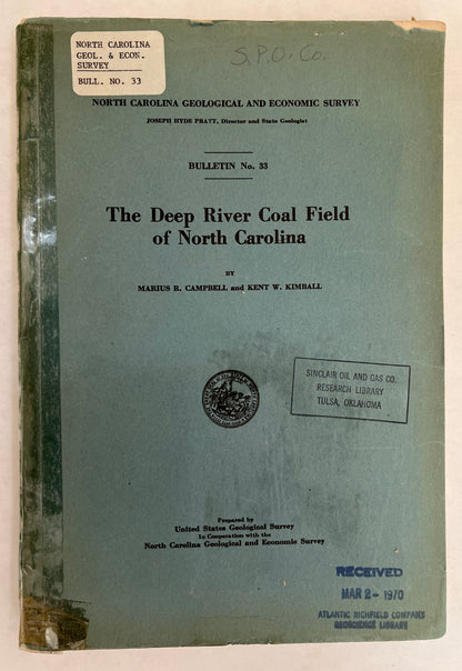 The Deep River Coal Field of North Carolina